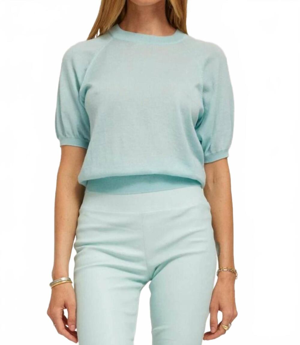 NEW SPRWMN short sleeve raglan cashmere sweater in ice